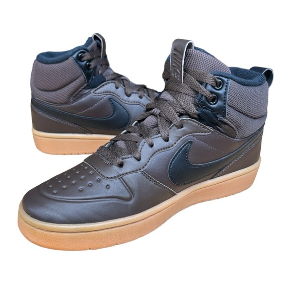 Nike Court Borough Mid 2 Boot GS 'Baroque Brown Gum' #BQ5440-200 - 5.5Y 7.5 Wms - Picture 5 of 14